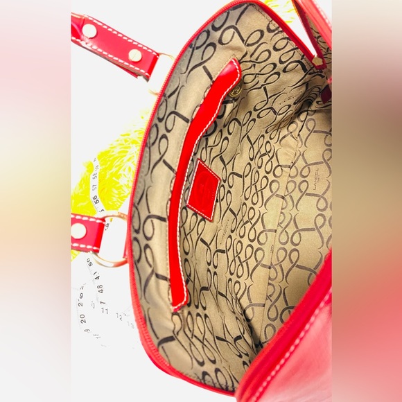 Lancel Authentic Vintage Red Leather Handbag - Picture 6 of 12